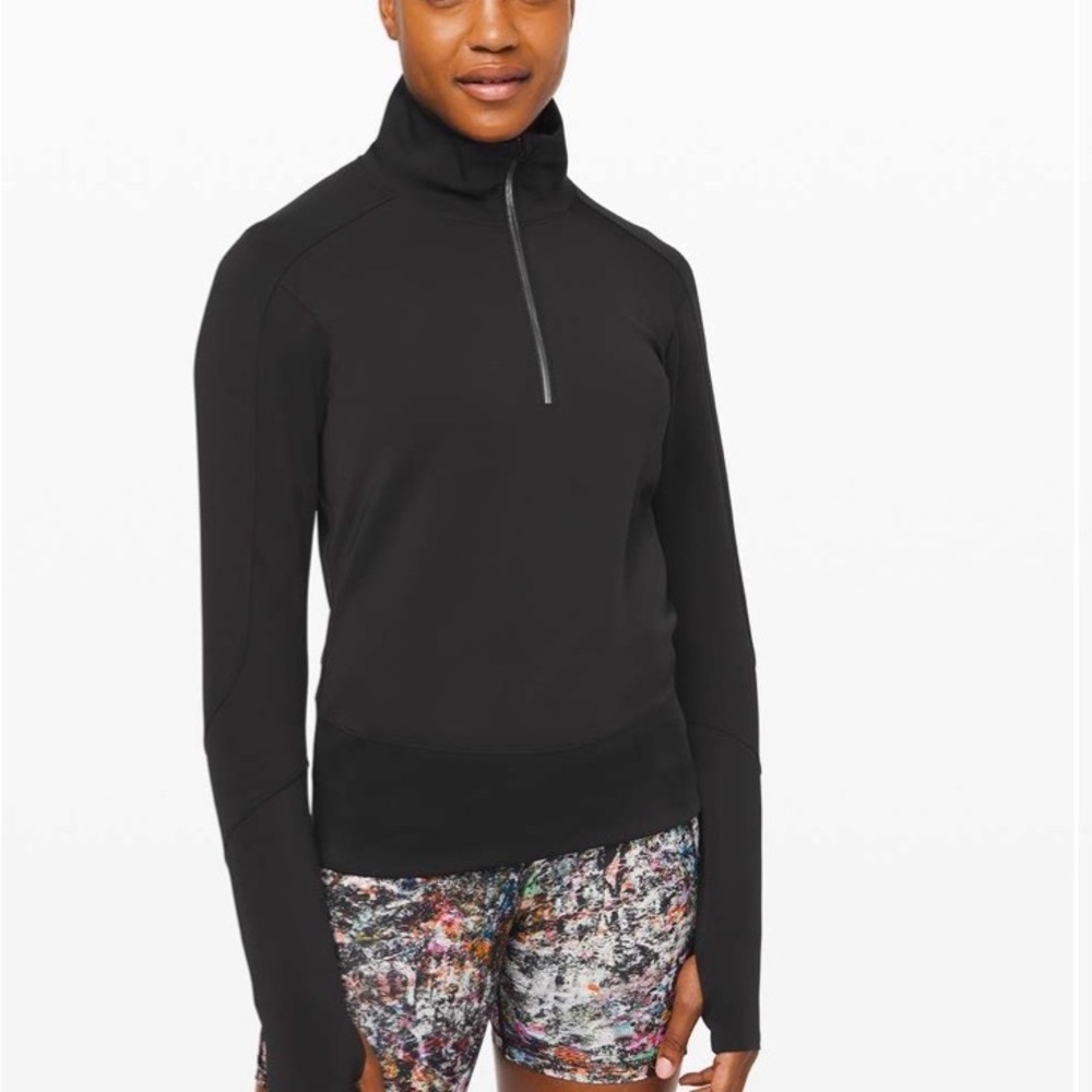 Lululemon Run to Reset‎ 1/2 Zip Black Size Small